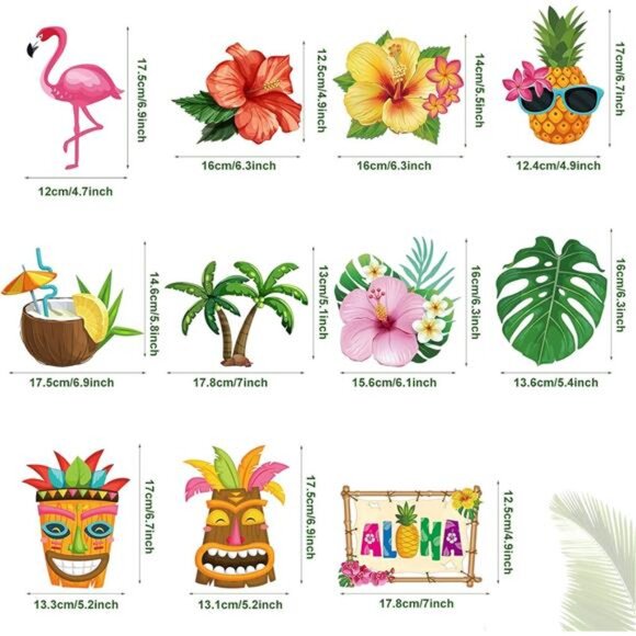 Outus 30 Pieces Hawaiian Luau Birthday Party Hanging Swirl Decoration Flower - Picture 2 of 7